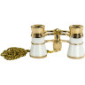 Бинокль театральный VEBER OPERA БГЦ 3x25 с цепочкой, белый/золотой 10995